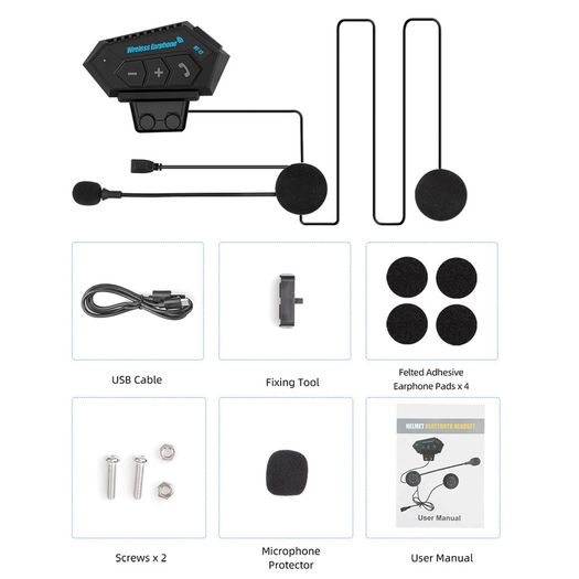 Moto bluetooth Wireless Noise cancel Helmet Headset Hands Free BT V4.2 Intercom Handsfree With Microphone for Motorcycle