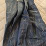 Navy/silver black out curtains, perfect condition Image 2