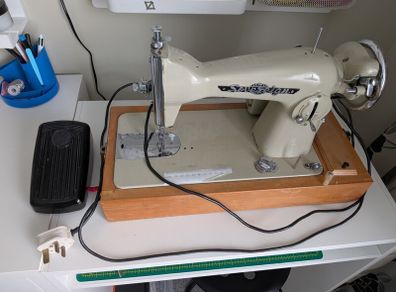 Vintage cased Sovereign electric sewing machine