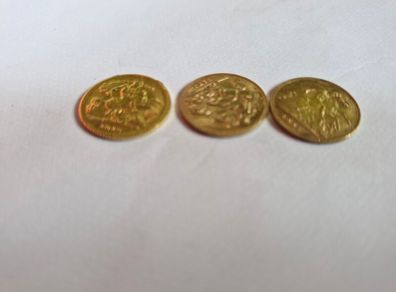 3x Gold half sovereigns