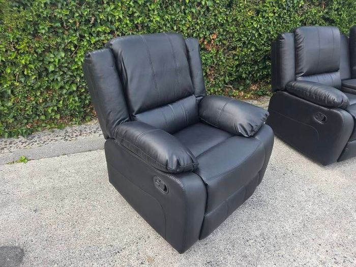 Grey Or Black 3+2+1 Leather All Recliner Sofa Sets