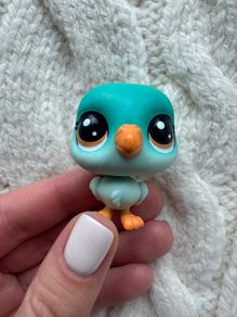Littlest Pet Shop LPS Hasbro Pewter Aqua Teal Lucky Parakeet Lucky Pets Fortune Cookie: Wave 4 Used Please look at the pictures