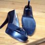 Guess Black Leather Peeptoe Platform Shoes size 6 Image 4