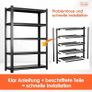 Heavy Duty Metal Shelf 183x90x40 cm with 5 Adjustable Metal Shelf | Garage Shelving Units | Racking for Garage | Storage Shelf for Cellars & Workshops | Load capacity up to 1000 kg | Black Image 6