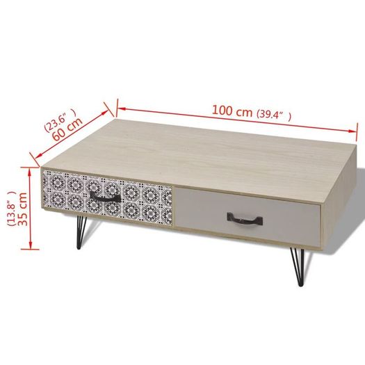 Coffee Table 100x60x35 cm Beige