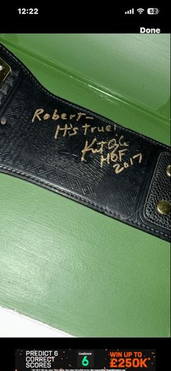 WWE Title Autographed by Kurt Angel