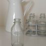 Decorative Vase and Bottle Bundle - Enamel Jug, Glass Cylinders and Mini Milk Bottles Image 2