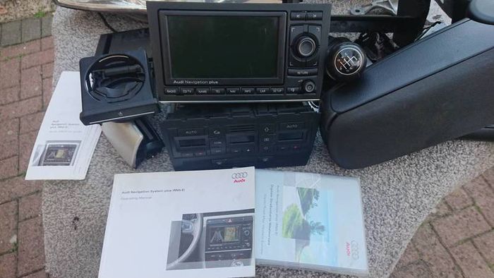 Audi a4 b6 b7 double din radio mounting fitting cage. Sat nav gps head unit armrest clear headlamps sline seats bumpers TT rs wheels 3 spoke steering wheel airbag