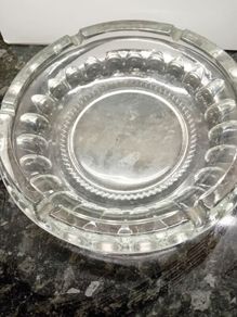 vintage  Thumbed glass Ashtray