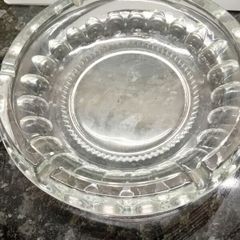 vintage  Thumbed glass Ashtray
