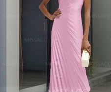 One shoulder pleated dress