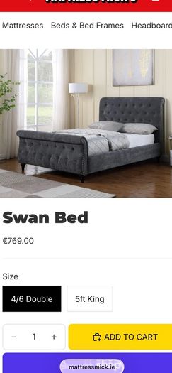 SALE E300 off Swan Double and Kingsize Beds