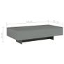 Coffee Table High Gloss Grey 115x55x31 cm MDF Image 6