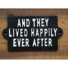 Sign Happily Every After Cast Iron D7126