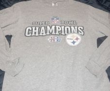 mens long sleeve Pittsburgh Steelers superbowl T shirt size medium