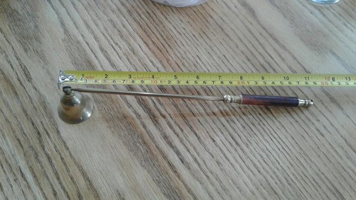 vintage  brass candle snuffer extinguisher