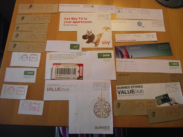 Big lot of cut pieces with Irish postmarks