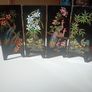 Vintage mid century minature lacquer chinoiserie folding screen Image 6