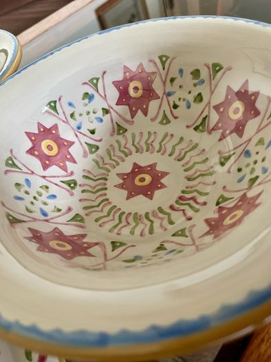 Three Discontinued Nicholas Mosse Kelloggs Hand Painted Breakfast Bowls