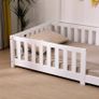 Children's Bed with Fall Protection Including Slatted Frame, 90 x 200 cm, White, Solid Pine Wood (White, 90 x 200 cm), Kindebett 80x160 90x200 Image 3