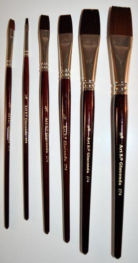 Synthetic Hair Brush - Flat Series 274 (Set of 6)