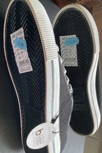 New Look black canvas low top trainers NWT  UK 5 / EU 38