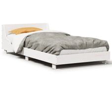 Bed Frame without Mattress White 90x190 cm Single Solid Wood Pine
