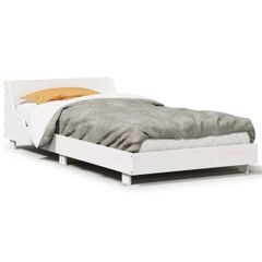 Bed Frame without Mattress White 90x190 cm Single Solid Wood Pine