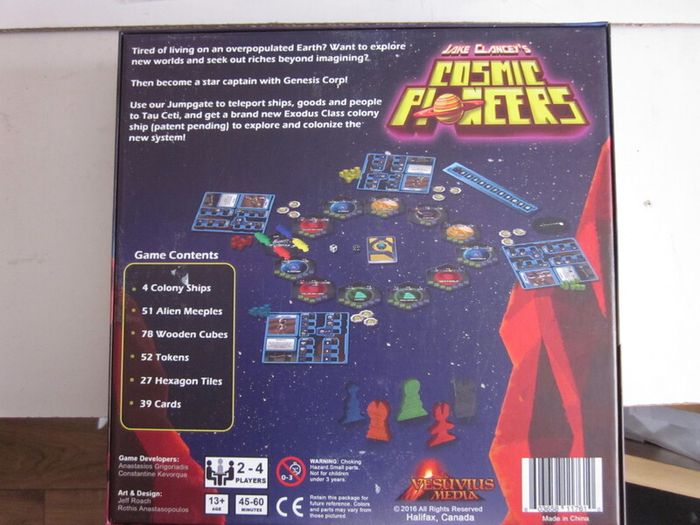 Cosmic Pioneers Board Game by Jake Clancy 2016