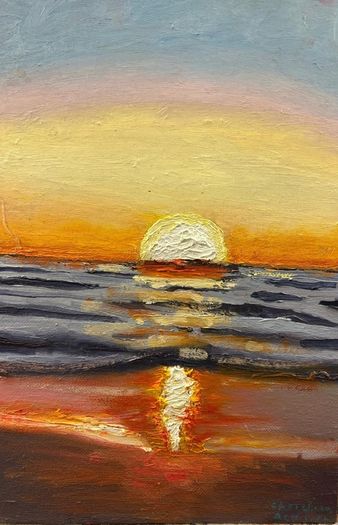 Sunrise beach scene