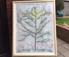 Art - Oil on Board with Natural Twigs. ( Reduced)