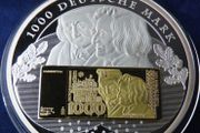 Brothers Grimm 1000 Deutsche mark 1992 Silver plated Gold gilt proof banknote commemorative XXL
