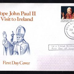 1979 Ireland Papal (Pope John Paul II) Visit of Ireland Commemorative Stamp Ian Whyte Illustrated First Day Cover with (Cill Chainnigh) Kilkenny steele cancel.