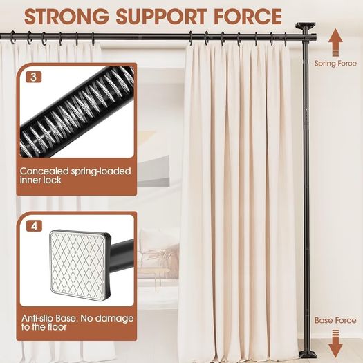 Brand New WELDUN Room Divider Screen Frame Curtain Rods,