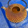 Antique Japanese Cast Iron Teapot Tetsubin. Characteristic Hobnail or Hailstone A Rare pattern covering the body, I don't see any cracks or breaks Image 3