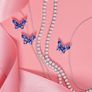 Pandora Silver Butterfly Necklace & Matching Butterfly Earrings Brand New Image 2