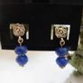 Stud earrings,Gemstone earrings,Blue earrings,Gift Image 3