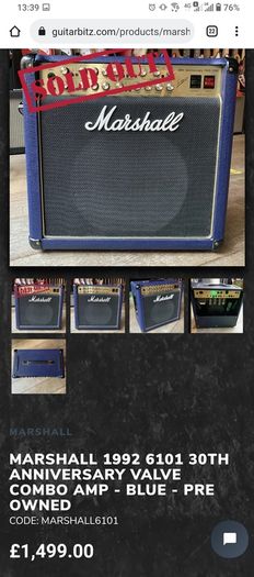 Marshall 30th Anniversary 6101 limited edition (with footswitch)
