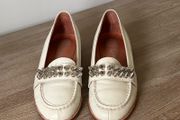 Jeffrey Campbell off-white leather loafers