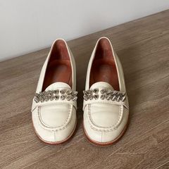 Jeffrey Campbell off-white leather loafers