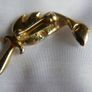 Vintage Pretty Gold toned Leaf Brooch with Rhinestones Image 5