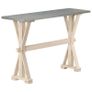 Console Table with Zinc Top 118x35x76 cm Solid Mango Wood Image 4