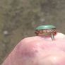 Large 9 Carat Gold Cabochon Jade Ring Image 6