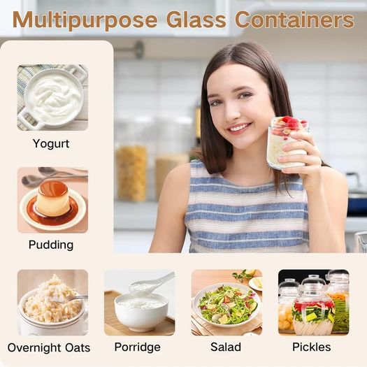 Brand New Overnight Oats Jars 2-Pack 450ml with Folding Spoon Meal Prep Lids.