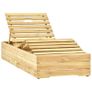 Sun Lounger with Table Green Impregnated Pinewood Image 2
