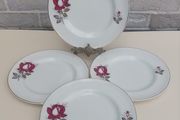 Beautiful Set of Four Breakfast Plates by Arklow Pottery in the Very Popular and Collectable "Autumn Rose" Pattern