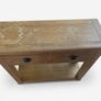 Solid Oak 2-Drawer Console Table with Bottom Shelf Image 2