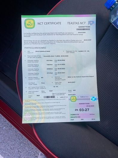 2014 Fiat 500 new nct 1.2