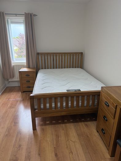 Solid Oak Bedroom Furniture (Double Bed, Mattress, Locker, Dressing table, Chest)