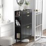 Wooden Shoe Storage Cabinet with 2 Flip Drawers and 3 Open Shelf Narrow Storage Unit with Anti-Tip Design for 12-16 Pairs Shoes, Slim Shoe Rack for Hallway 75 x 24 x 105 cm Image 6
